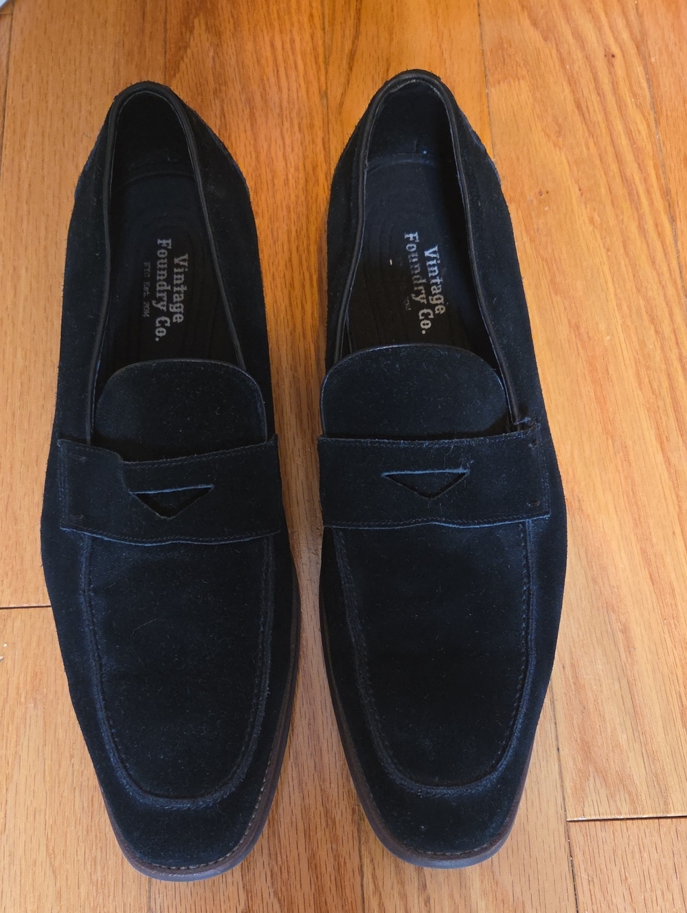 Men’s Black  Vintage Foundry Co. Suede Penny Loafers 10.5